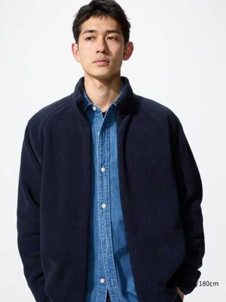 UNIQLO Флисовая куртка на молнии, темно-синий