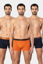 Трусы мужские боксеры. Набор из 3-х штук т.синий-т.синий-оранжевый