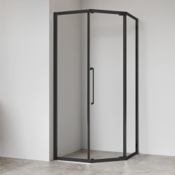 Душевой уголок стекло 6 мм, пятиугольный, форма трапеция, раздвижная дверь, RGW PA-86B (Прозрачное, 1000x1000)