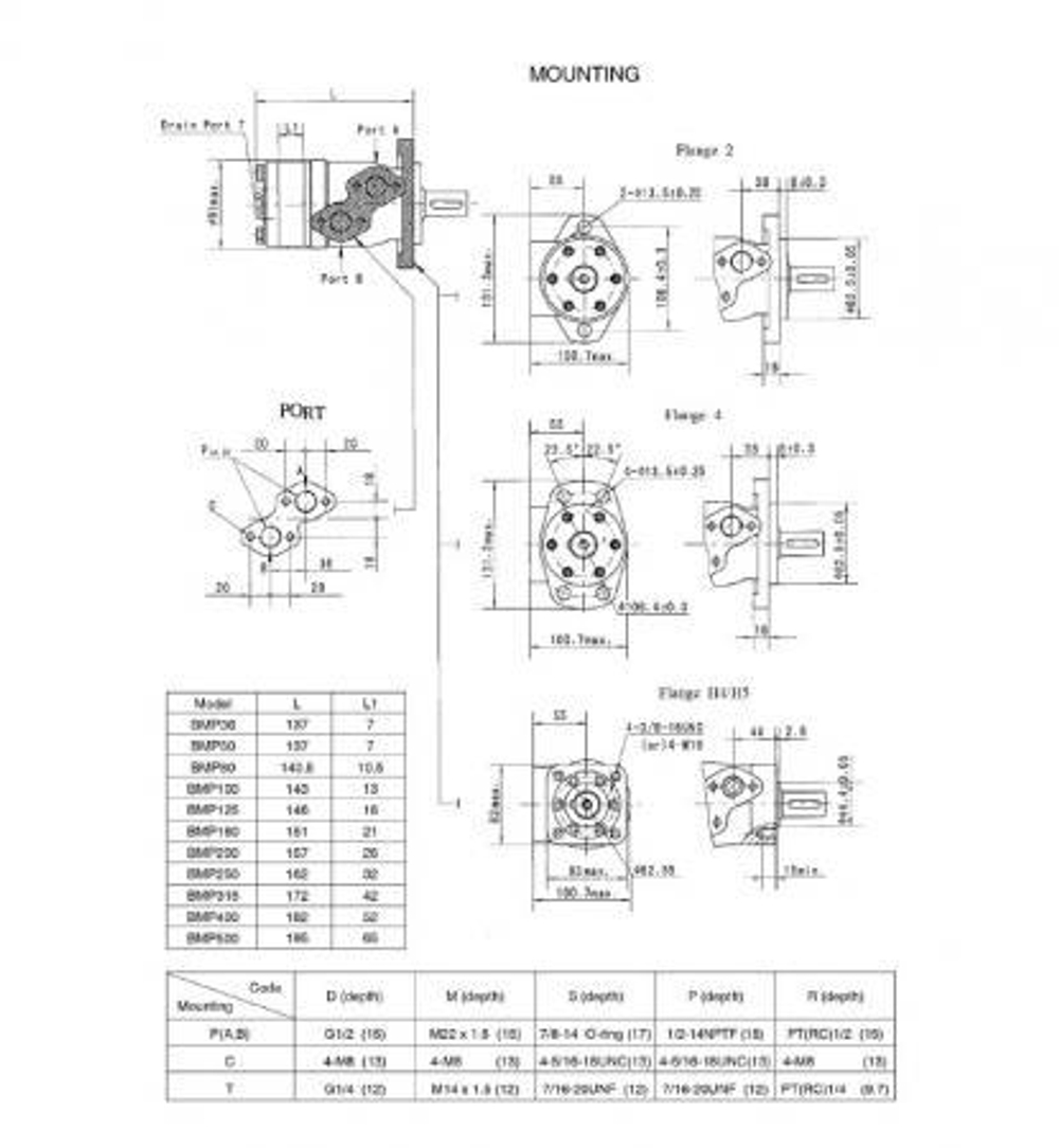 Гидравлический мотор BMP 500 (аналог MP 500C)
