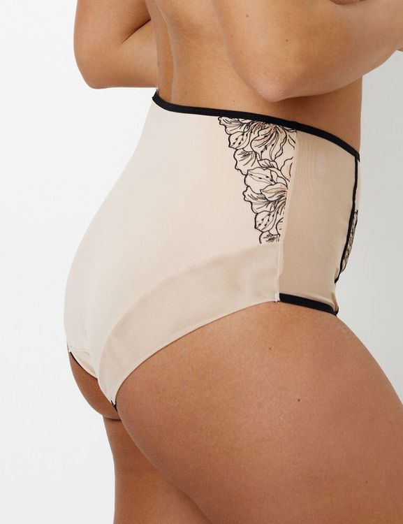 Трусы Subtille Linda слипы высокие (бежевый/черный)