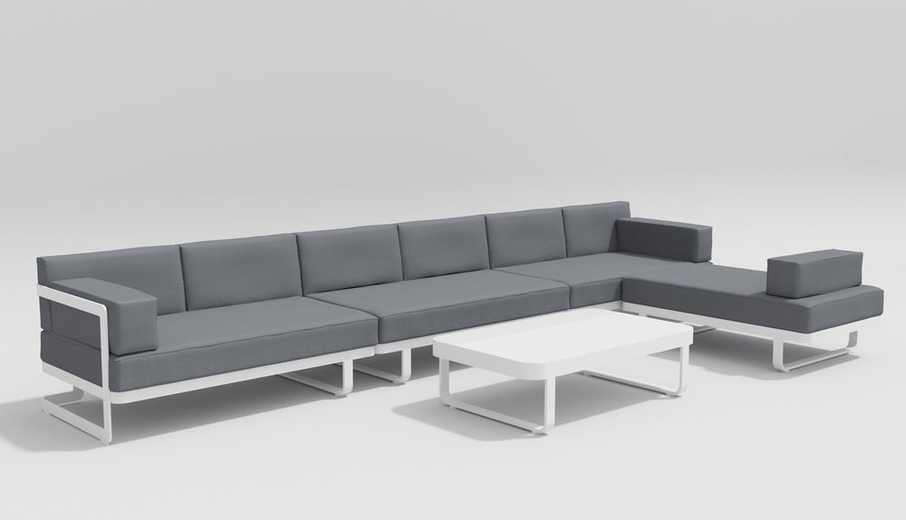 Hacienda, набор белый/серый, алюминий