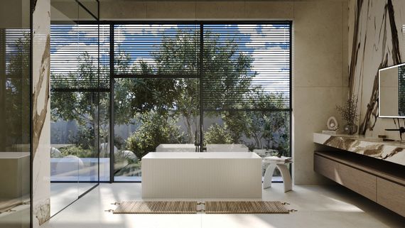 Ванна из искусственного камня ABBER Stein AS9602 белая матовая