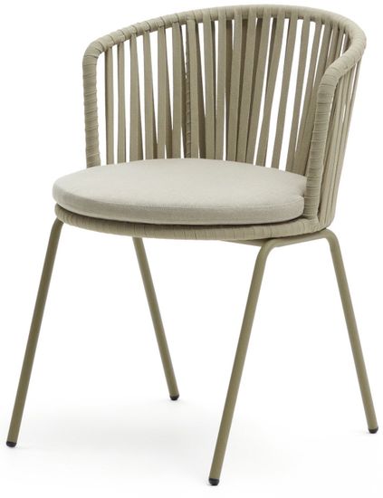 Saconca Садовый стул из шнура и стали с бежевой окраской Испания La Forma