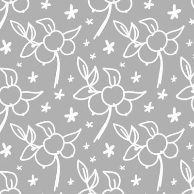 Бесшовный принт c осенней ботаникой