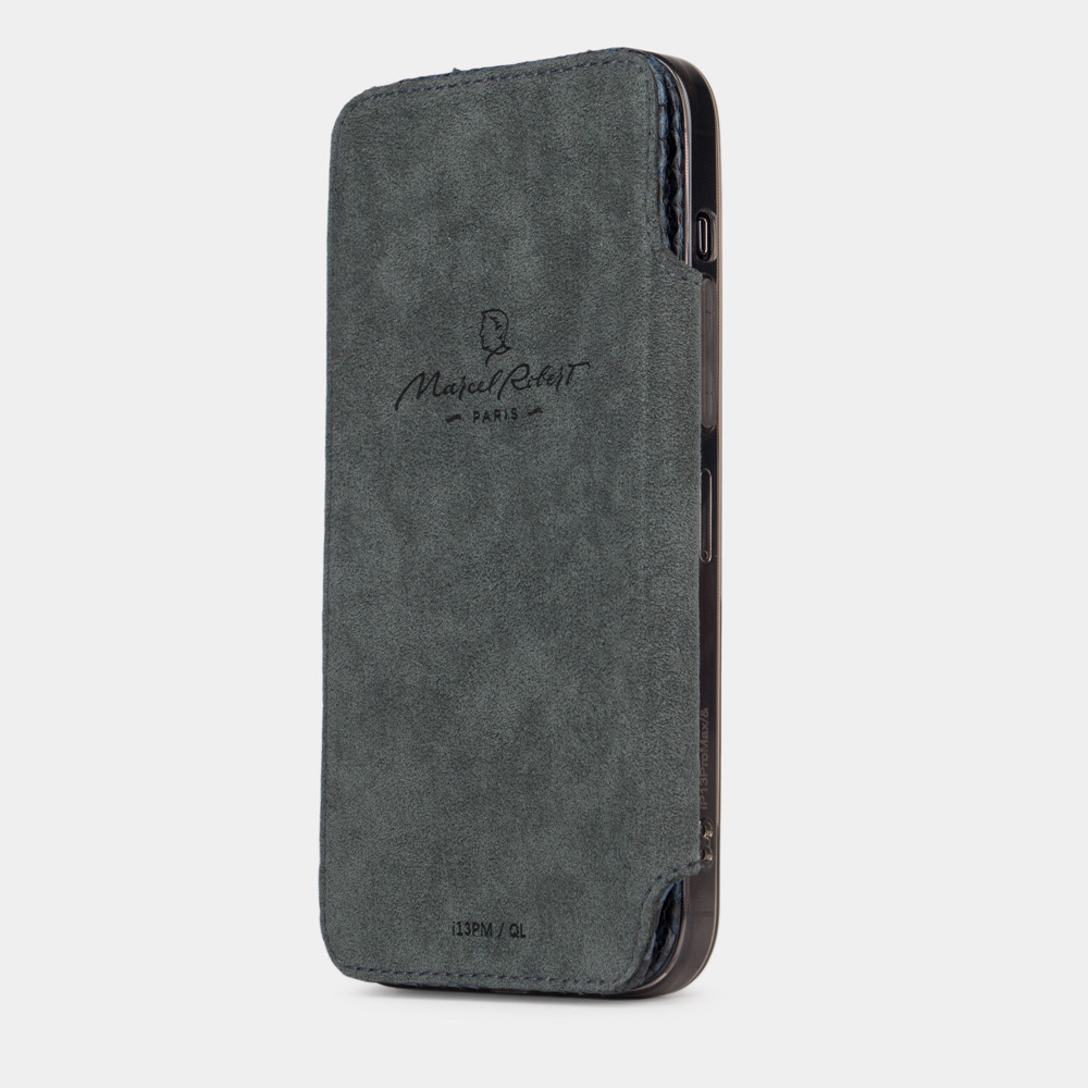 Чехол для iPhone 14 Pro из кожи питона, синего цвета