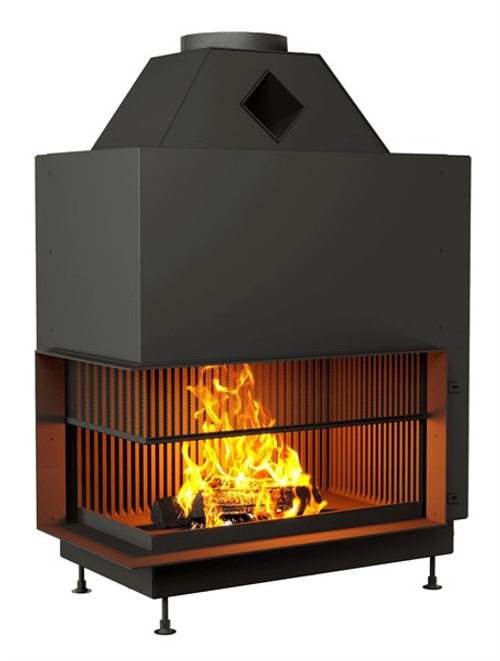 Открытая каминная топка с сеткой АСТОВ О2С 90\50 ЛЕВАЯ