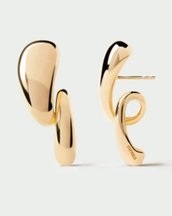 Серьги Orbit серебро 925 пробы покрытое золотом