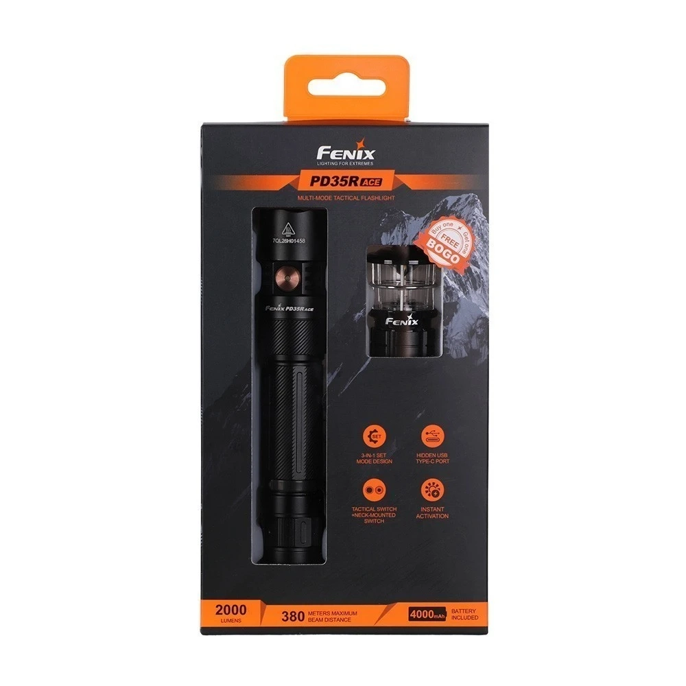 Фонарь Fenix тактический PD35R ACE + CL01 черный