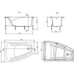 Акриловая ванна Roca Hall Angular 150х100 ZRU9302864 L без гидромассажа