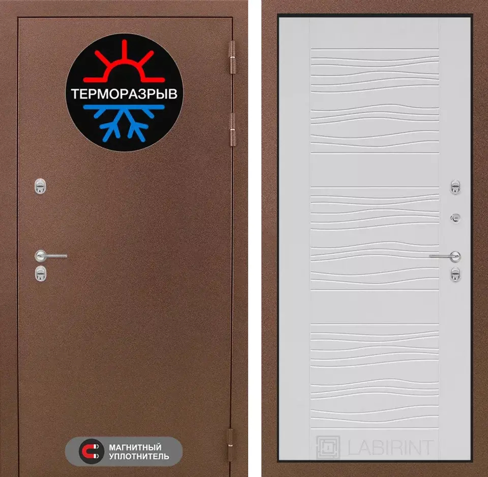 Дверь с терморазрывом входная Лабиринт Термо Магнит 06 - Белое дерево