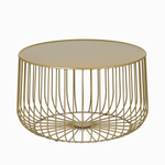 Кофейный столик Flat cage диаметр 65 сталь, золото