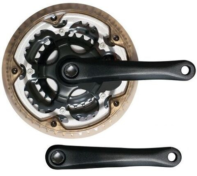 Комплект шатунов (система), D-EDх3, длина 170 мм, 28/38/48, Алюминий, с пластиковой защитой (Silver/хром)