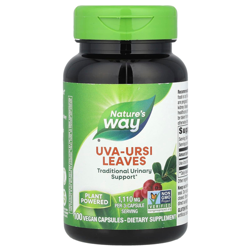 Nature's Way, листья толокнянки обыкновенной, 100 веганских капсул (370 мг в 1 капсуле)