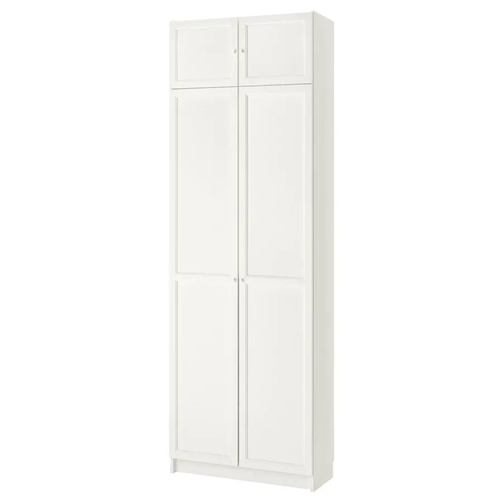 Книжный шкаф с дверцей - BILLY/OXBERG IKEA/ БИЛЛИ/ОКСБЕРГ ИКЕА, 30х80х237 см, белый