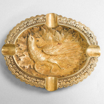 Винтажная латунная пепельница овальной формы