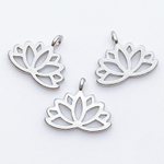 Подвеска Лотос, родиевое покрытие, размер 10*12 мм, цена за 1 шт