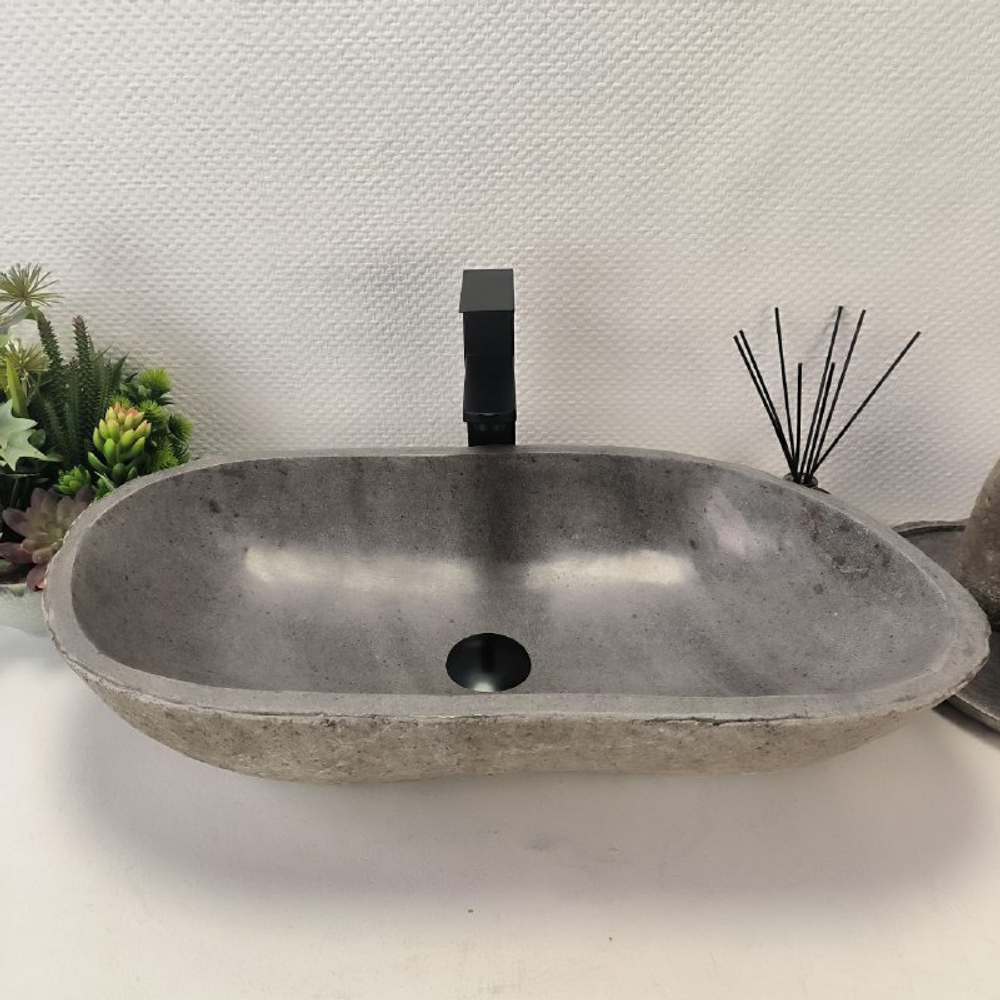 Раковина из речного камня RS63635 (64*35*16) 0124