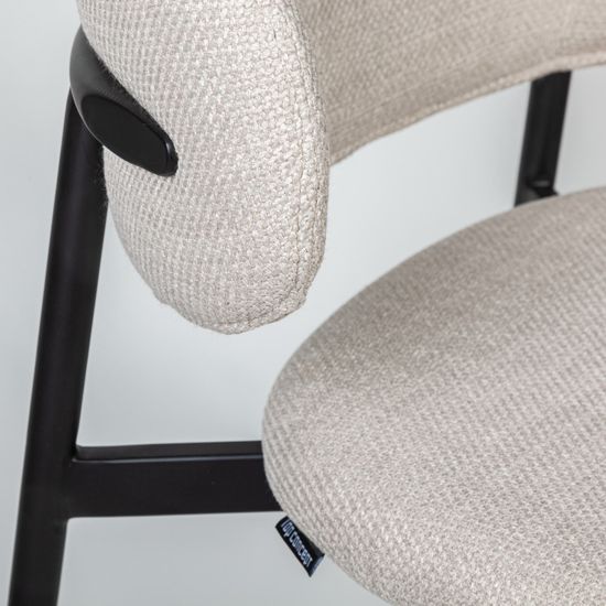 Стул полубарный Adele, ткань, светло-серый