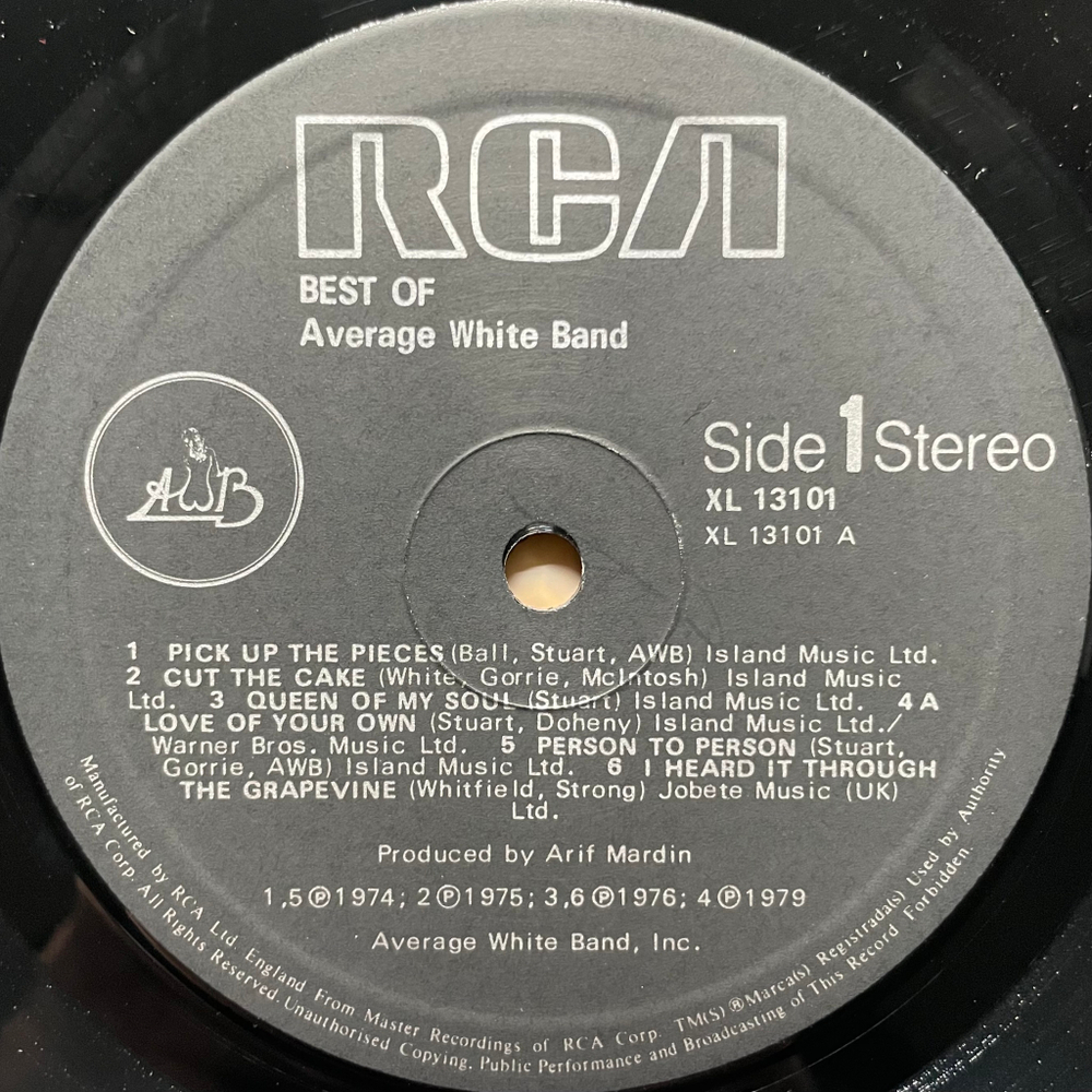 Average White Band ‎– The Best Of (Англия 1979г.)