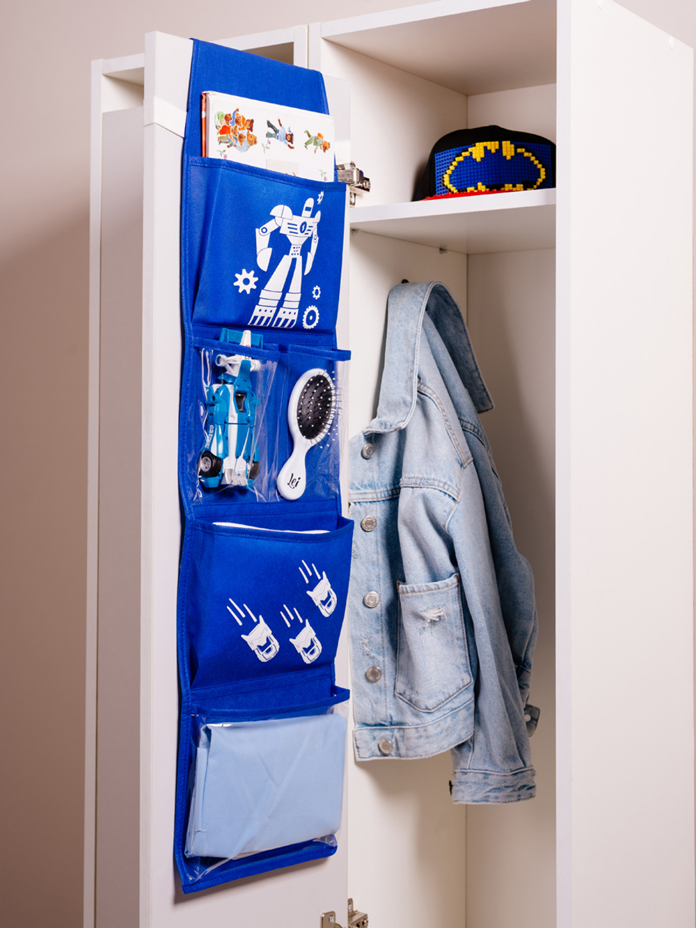 Кармашки в садик 85х20 Робот (синий)