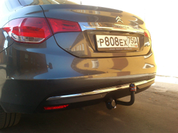 Фаркоп для Citroen C4 седан 2013г.-по н.в. (без электрики) (паспорт и сертификат) AvtoS.CN01
