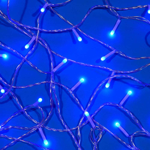 СНОУ БУМ Гирлянда эл. вьюн 20м, 120LED, синий, 8 режимов, ПВХ прозрачный, 220В