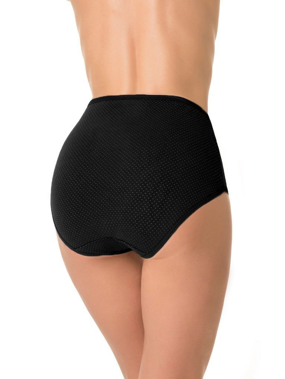 Трусы с высокой линией талии из мягкого перфорированного хлопка (Размер: 4X) (Цвет: темно-синий)