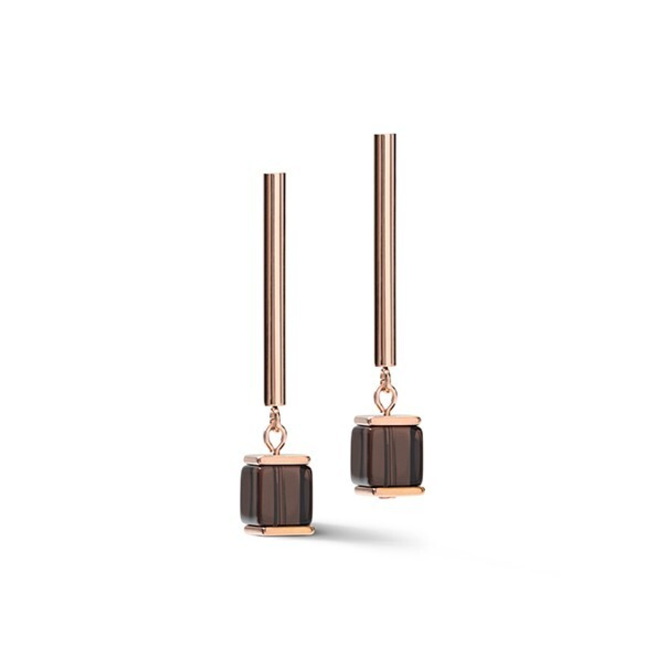 Серьги Coeur de Lion Rose Gold Brown 5059/21-1100 цвет коричневый, розовый, золотой