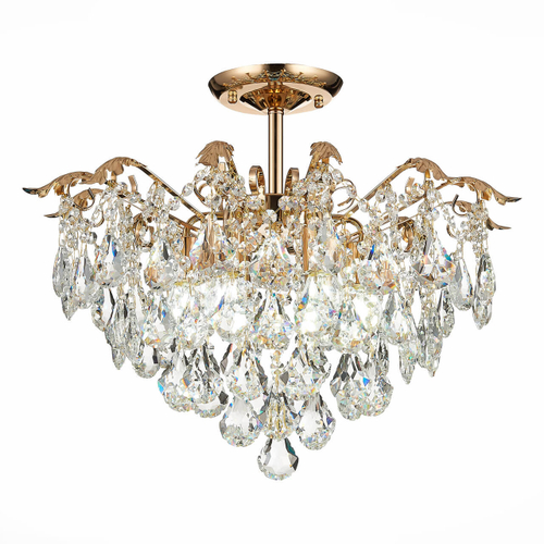 *SLE160202-06 Светильник потолочный Французское золото/Прозрачный E27 6*60W