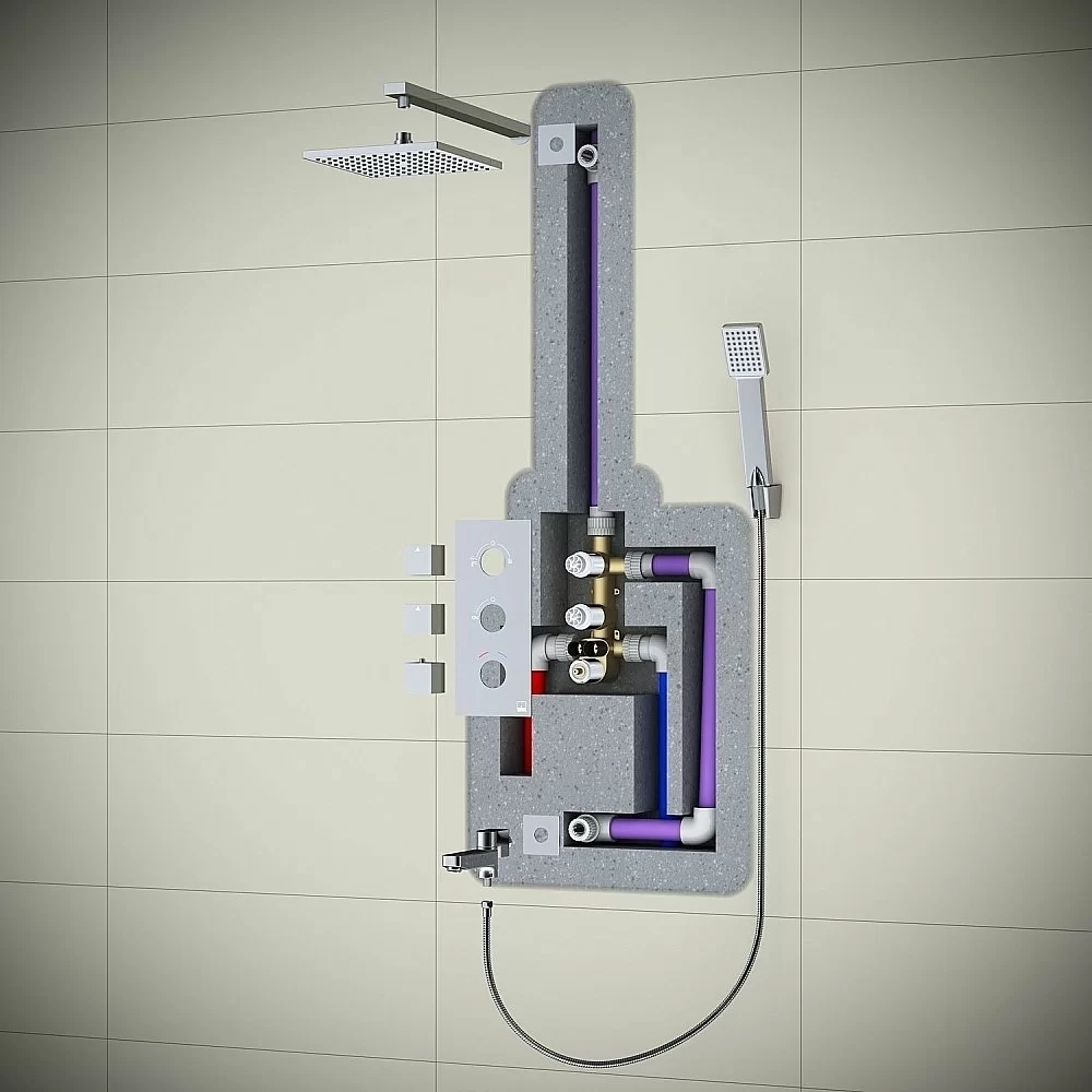 Душевая система Timo Tetra-thermo SX-0179/17SM золото матовое
