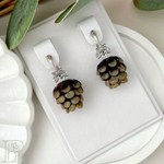 LEFIREL' Серьги серебряные женские "Шишечки" с бусинами из муранского стекла / ювелирные украшения из родированного серебра 925