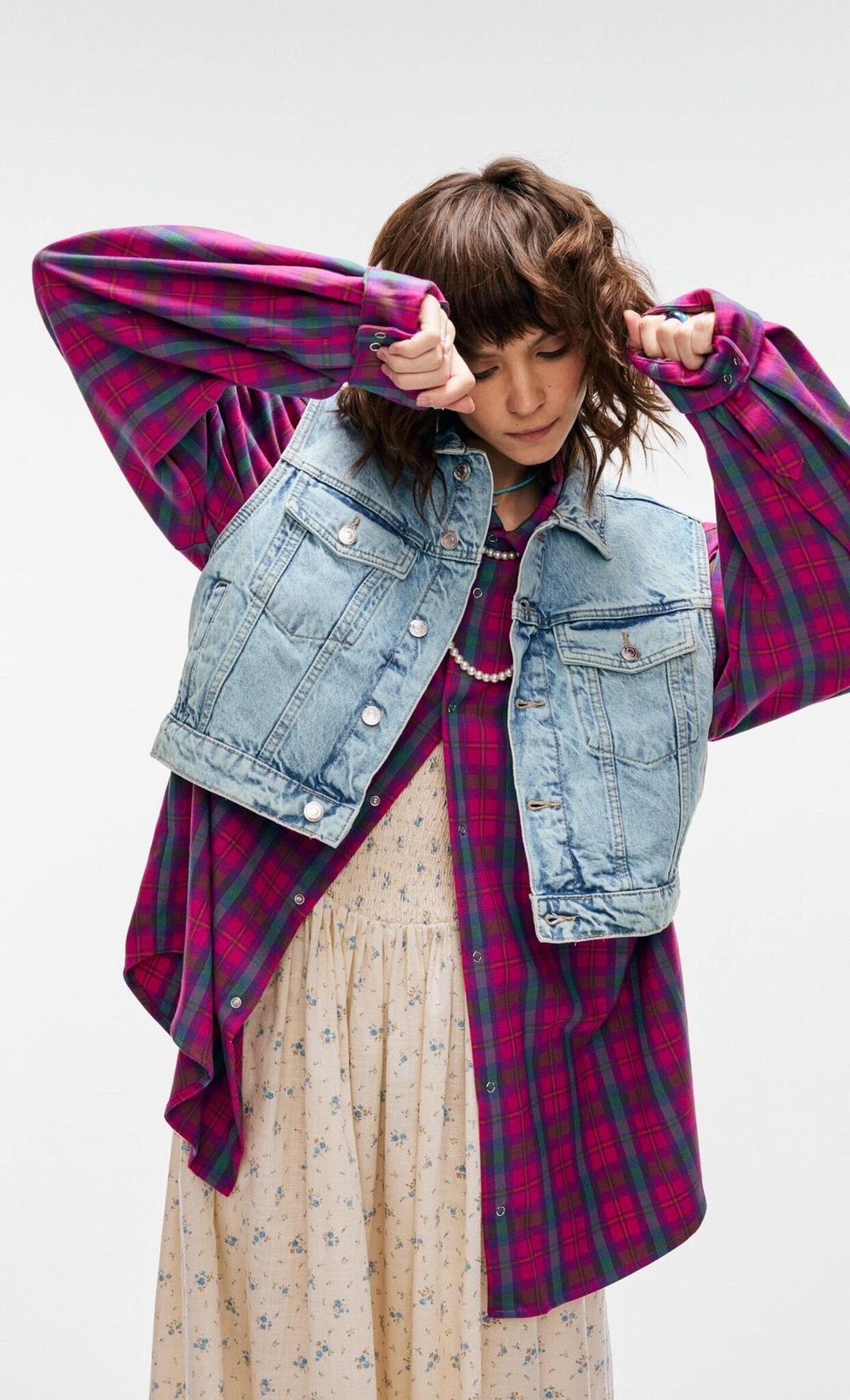 Рубашка Kraizy Stripes 2XOVER в клетку розовая