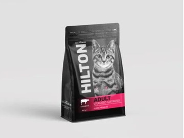Hilton Сухой полнорационный корм для стерилизованных кошек и кастрированных котов с говядиной