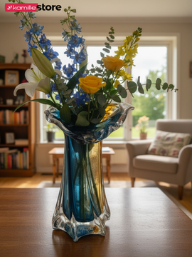 Ваза для цветов 25 см. стеклянная "Ракушка"