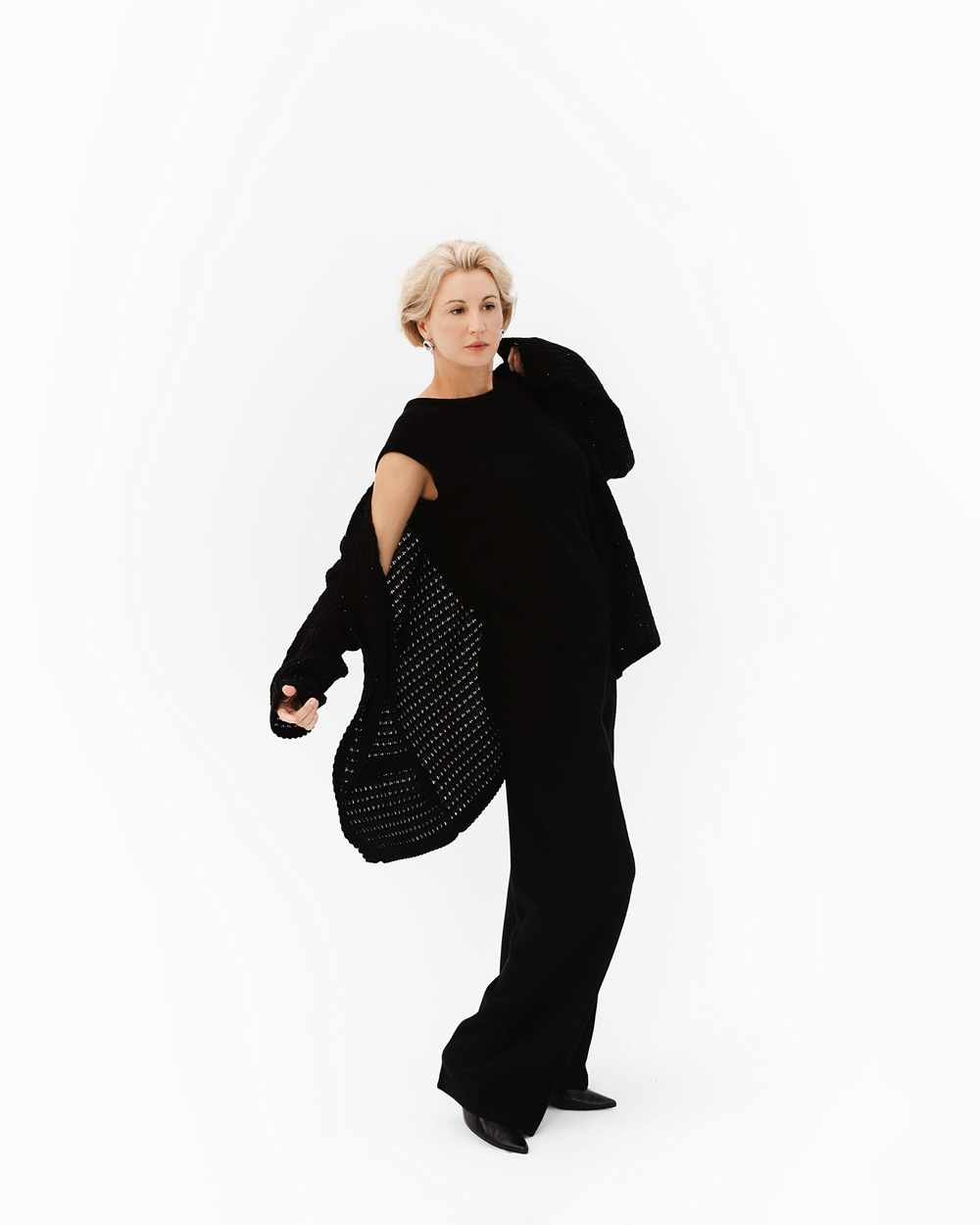 Кардиган ажурный с мохером и пайетками