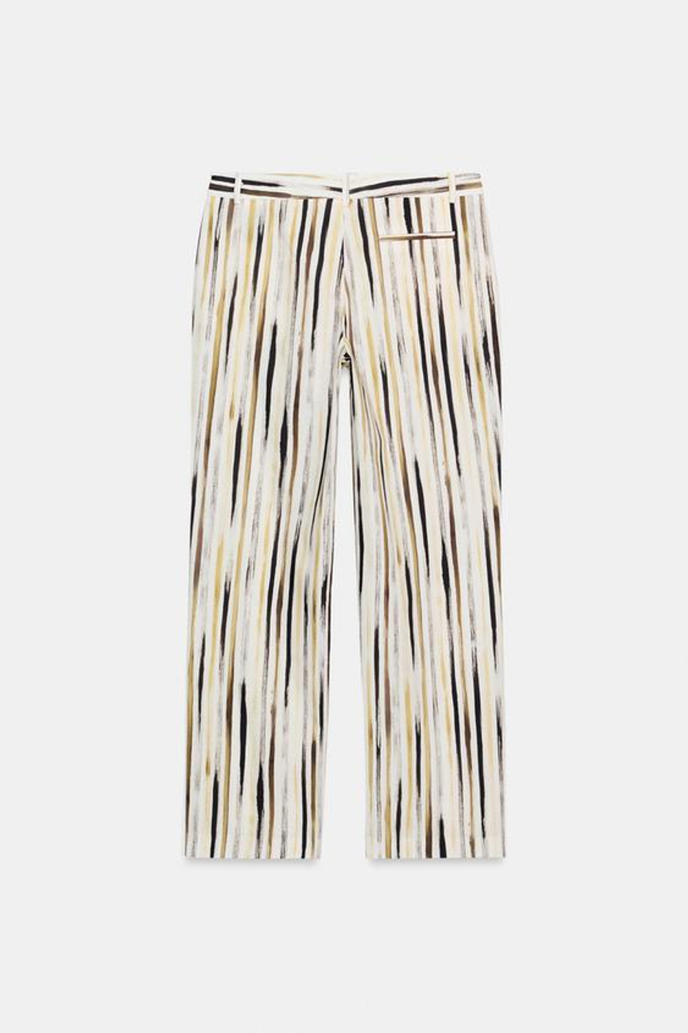 ZARA БРЮКИ ИЗ ПОПЛИНА В ПОЛОСКУ — ZW COLLECTION, КОРИЧНЕВЫЙ/ЭКРЮ