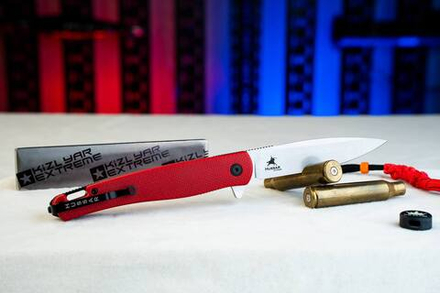 Нож складной Kizlyar Supreme HUSSAR VG-10 (Cryo) SW G10-RH (Stonewash, G10 Red Handle)