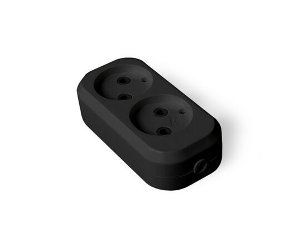 Колодка удлинителя 2-м без заземл. АБС-пластик черн. UNIVersal 1301