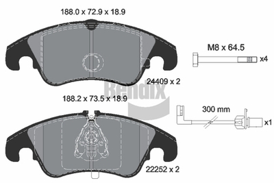 BENDIX Braking - BPD1201-BEN - Brake Pad Set, disc brake