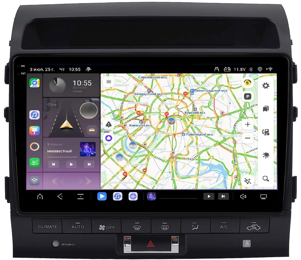 Магнитола для Toyota Land Cruiser 200 2007-2015 (со штатной камерой или 360) - Carmedia SF-1620-4-ABC QLed+2K, Android 13, TS20, CarPlay, 4G SIM-слот