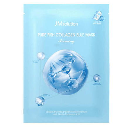 JMsolution Увлажняющая маска с коллагеном для эластичности кожи Pure Fish Collagen Blue Mask
