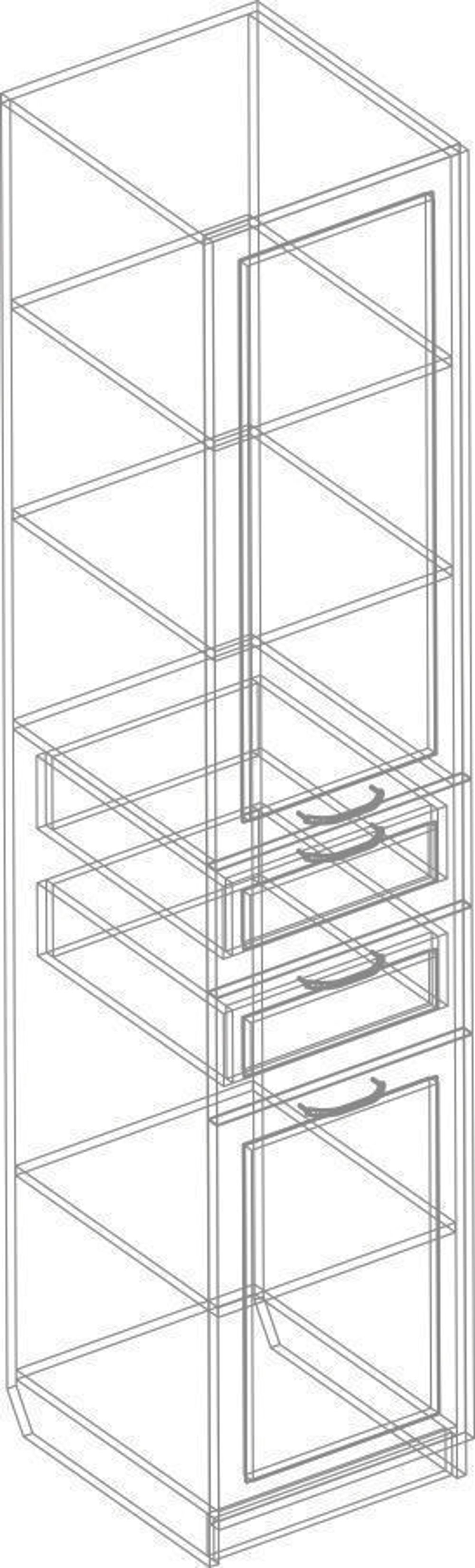 Пенал 2 ств. с двумя ящикми "Филадельфия" ДФ-08