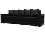 Диван прямой Дубай Лайт полки справа, Черный, Экокожа, 114337