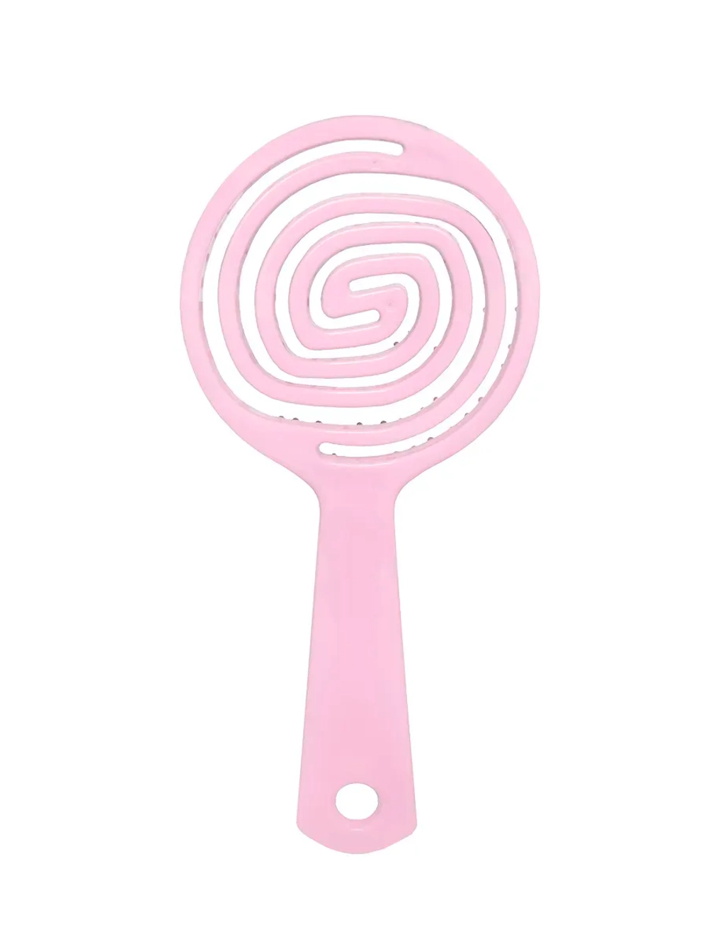 [Solomeya] Мини-расческа для распутывания волос в ФОРМЕ ЛЕДЕНЦА РОЗОВАЯ Lollipop Shaped Mini Detangling Hair Brush Pink, 1шт