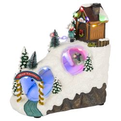 Светодиодная новогодняя фигура ЭРА EFIS-S06 композиция Лыжня мультиколор 3*АА 22*14*22 см | Фигуры