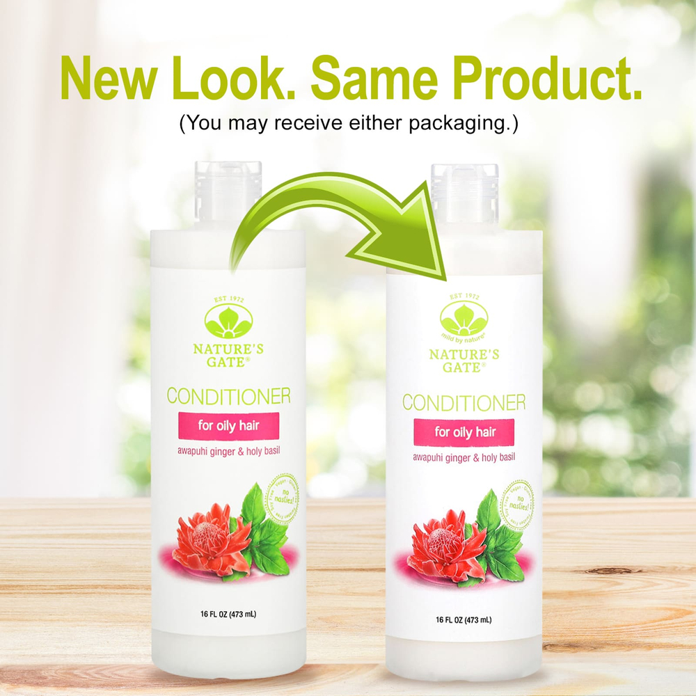 Mild By Nature, Nature's Gate, кондиционер для тонких волос, с имбирём авапухи и базиликом, 473 мл (16 жидк. унций)