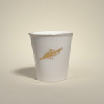 Стакан  бумажный белый с веточкой, золото, 220мл