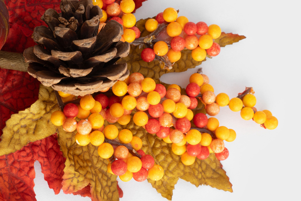 Ветка декоративная 54см Anna Lafarg Bright pumpkin Букет с тыквой