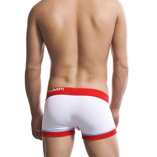 Мужские трусы боксеры белые с красной окантовкой PUMP! Hockey